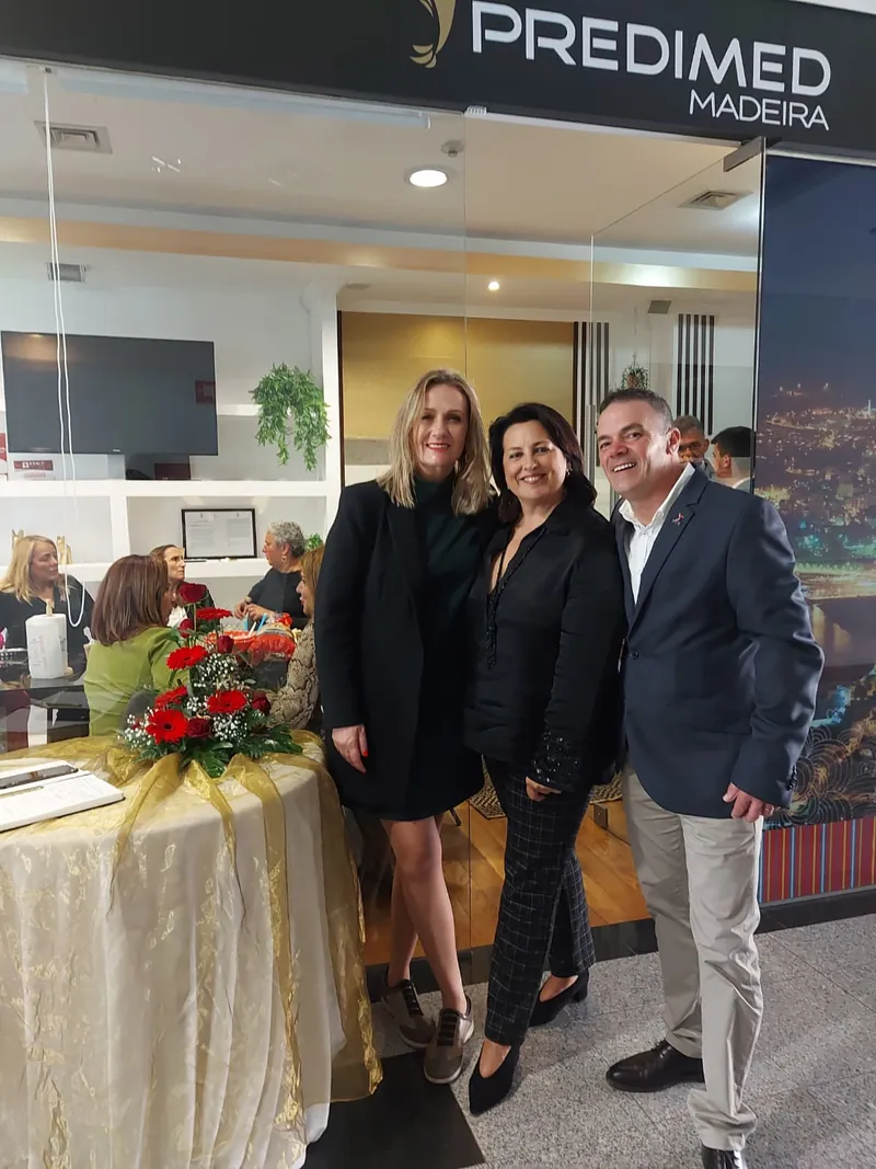 Opening of the Predimed Madeira One shop in Caniço, January 2023: São Rodrigues, Célia Duarte and Luís Rodrigues