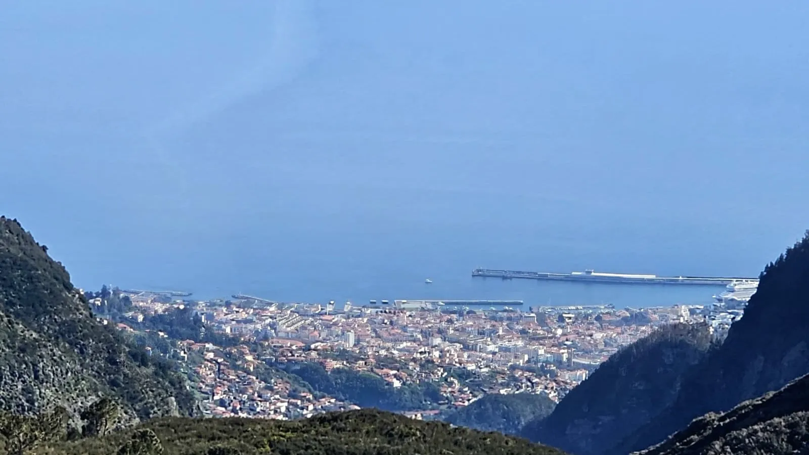 Funchal and its bay seen from the mountains